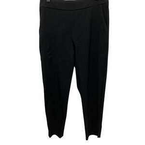 HABITAT Pants LaganLook Pull On Straight Ankle Slit Stretch Waist Black Large